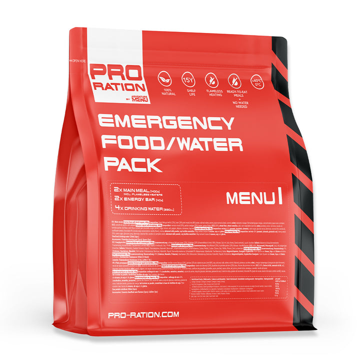Pro Ration Emergency Food and Water Pack Menu Vegetar