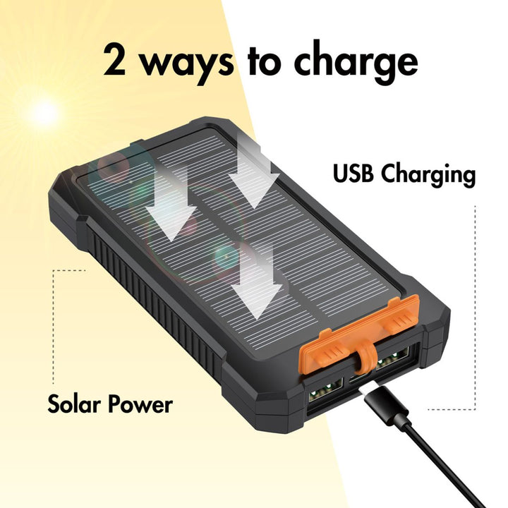 LogiLink Solcelle Powerbank 10.000mAh